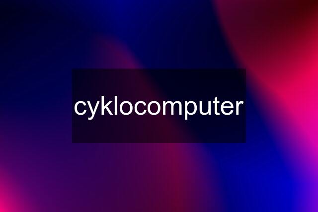 cyklocomputer