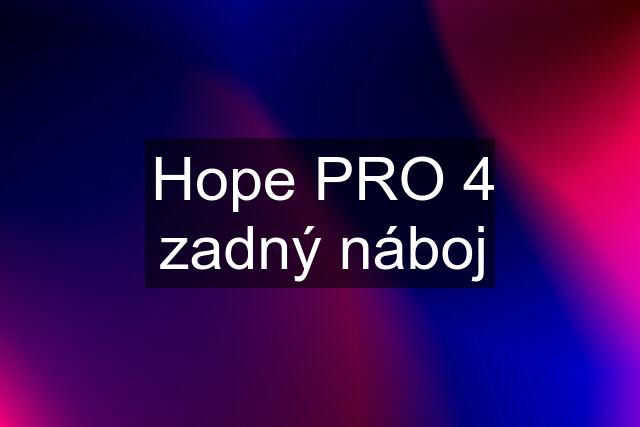 Hope PRO 4 zadný náboj