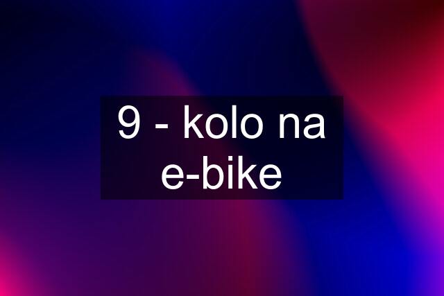 9 - kolo na e-bike