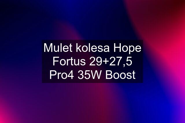 Mulet kolesa Hope Fortus 29"+27,5" Pro4 35W Boost