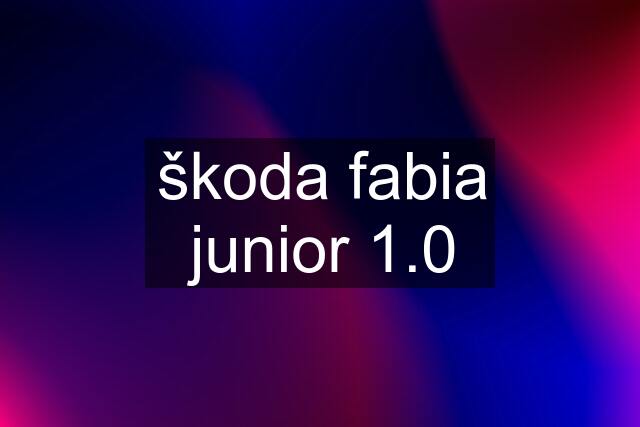 škoda fabia junior 1.0