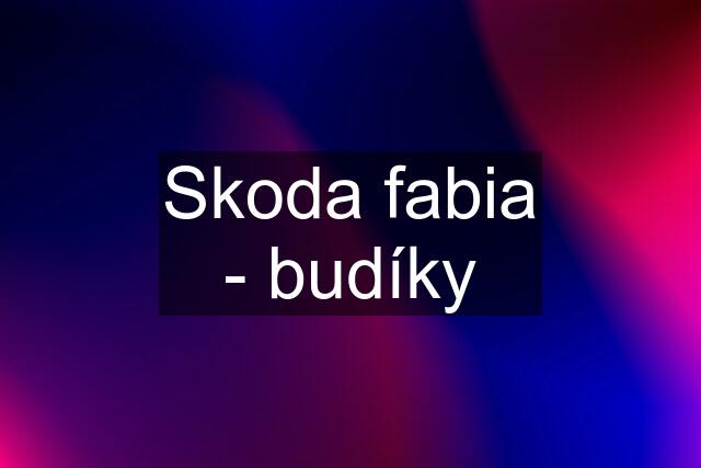 Skoda fabia - budíky