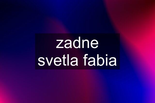 zadne svetla fabia