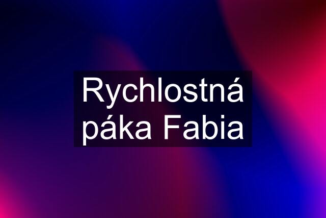 Rychlostná páka Fabia