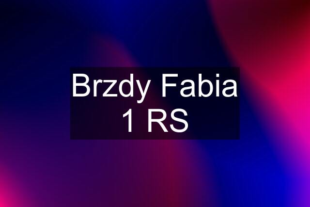 Brzdy Fabia 1 RS