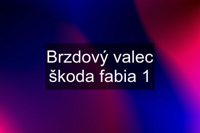 Brzdový valec škoda fabia 1