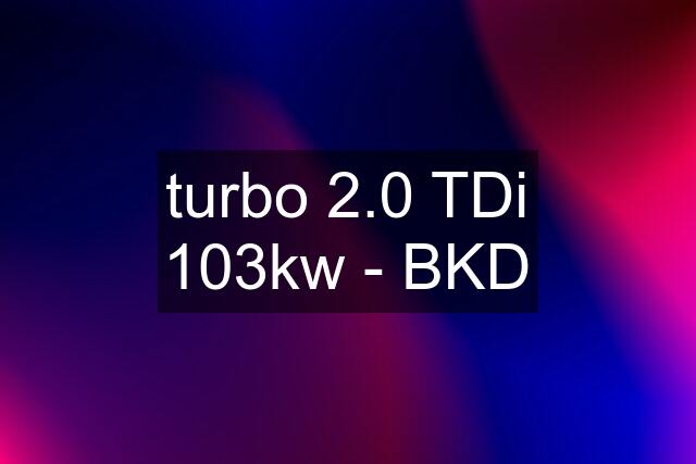 turbo 2.0 TDi 103kw - BKD