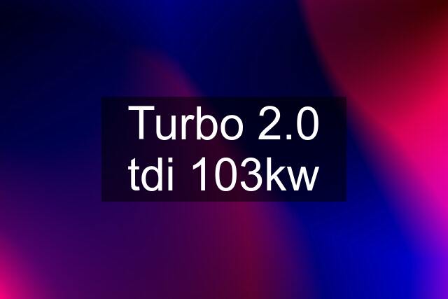 Turbo 2.0 tdi 103kw