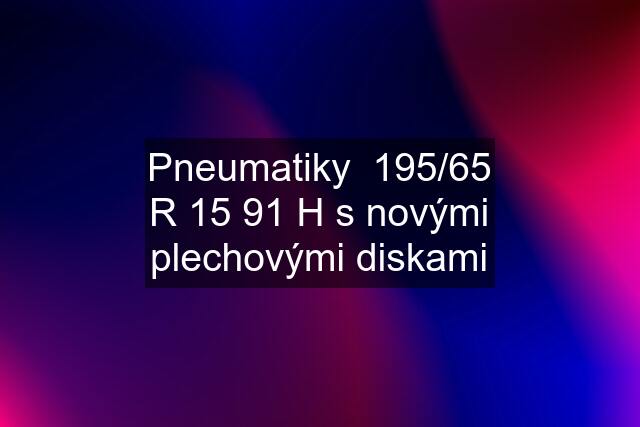 Pneumatiky  195/65 R 15 91 H s novými plechovými diskami