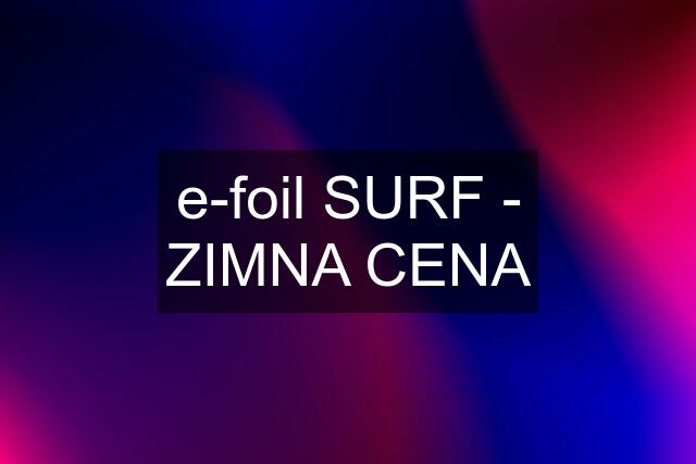 e-foil SURF - ZIMNA CENA