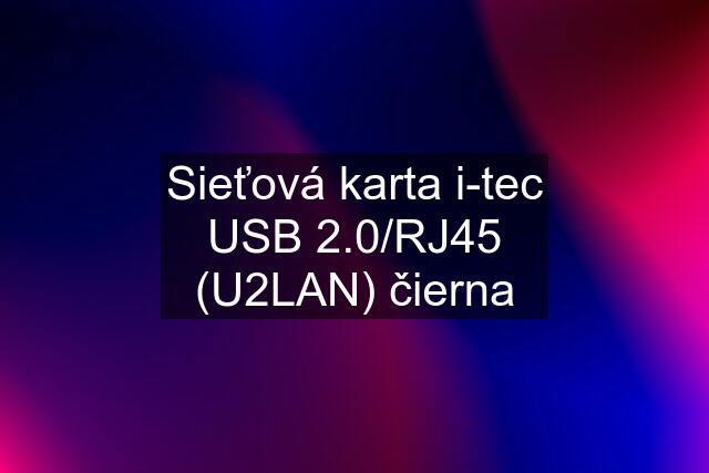 Sieťová karta i-tec USB 2.0/RJ45 (U2LAN) čierna