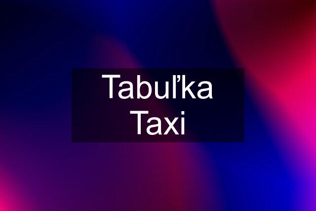 Tabuľka Taxi