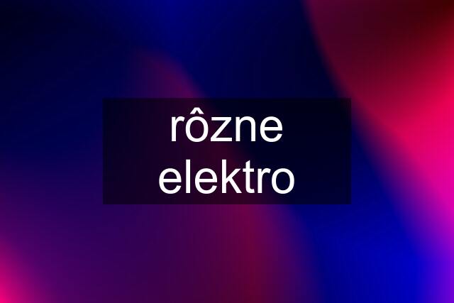 rôzne elektro