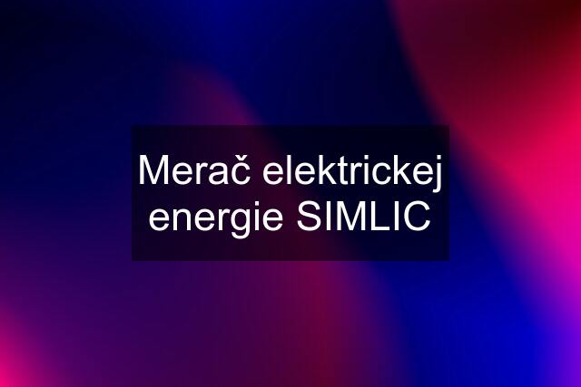 Merač elektrickej energie SIMLIC