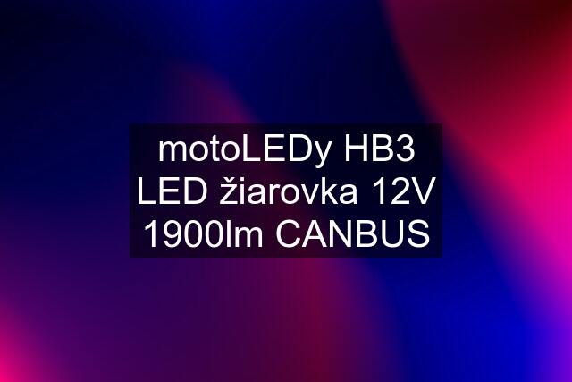 motoLEDy HB3 LED žiarovka 12V 1900lm CANBUS