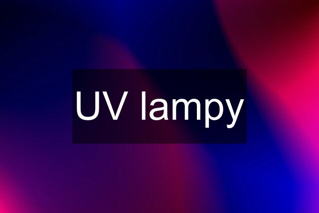 UV lampy