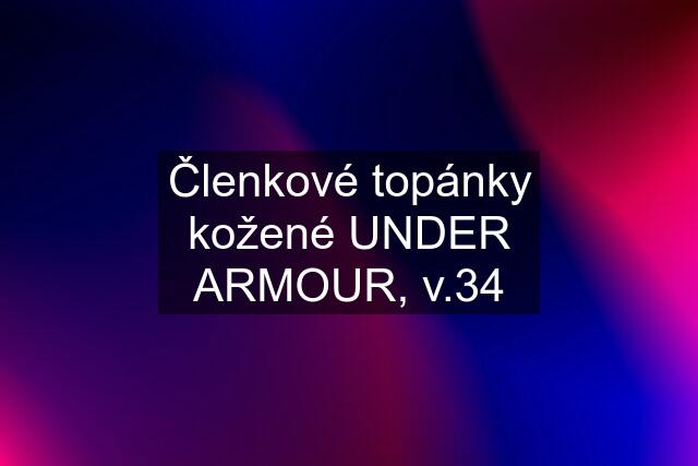 Členkové topánky kožené UNDER ARMOUR, v.34