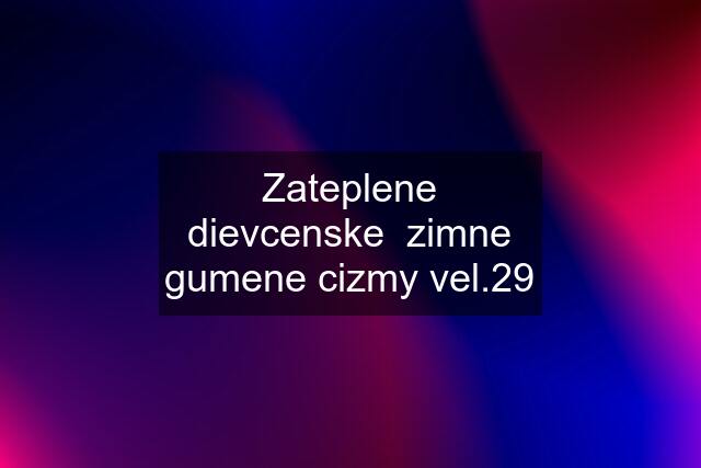 Zateplene dievcenske  zimne gumene cizmy vel.29