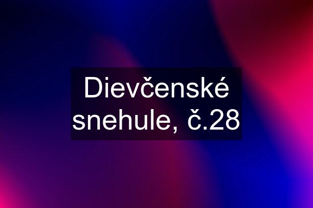 Dievčenské snehule, č.28