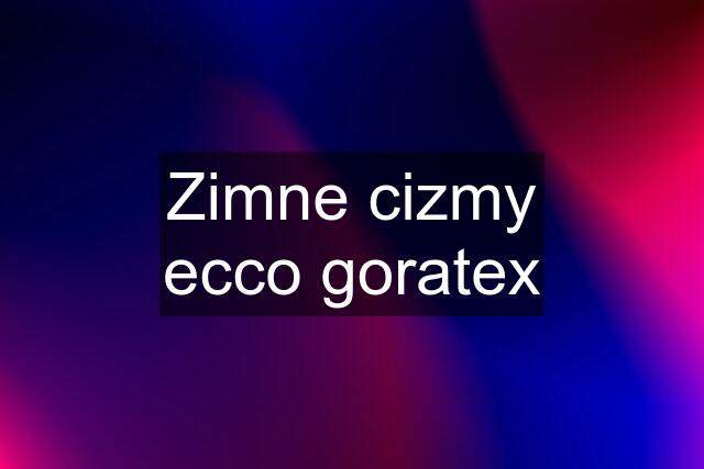 Zimne cizmy ecco goratex