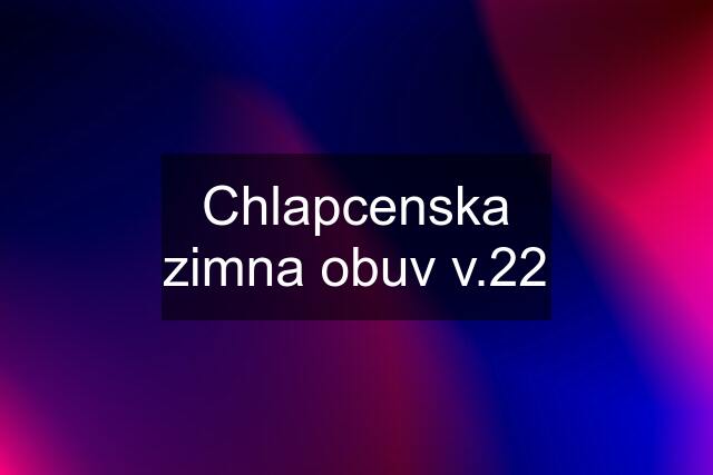 Chlapcenska zimna obuv v.22