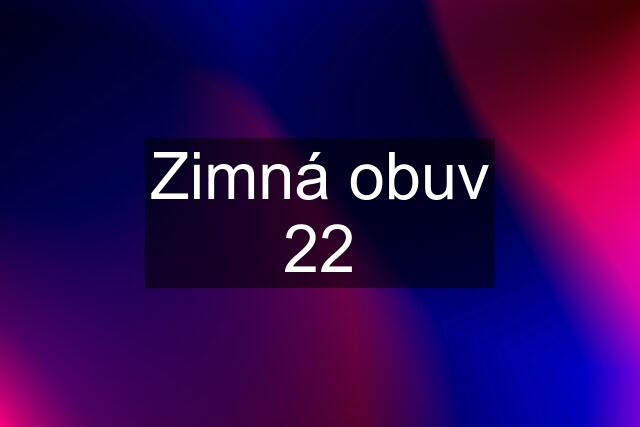 Zimná obuv 22