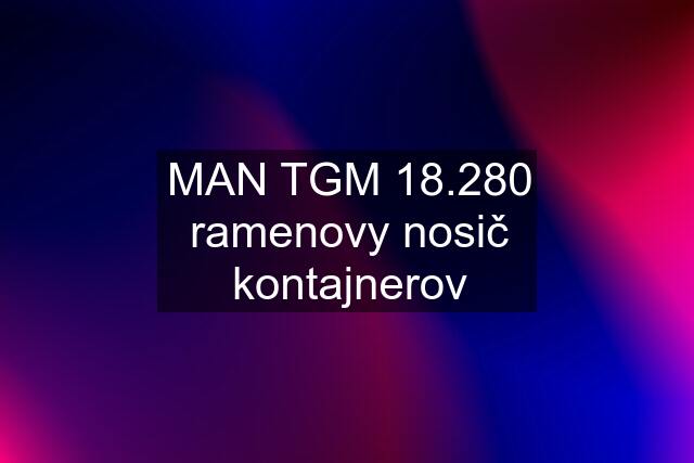 MAN TGM 18.280 ramenovy nosič kontajnerov