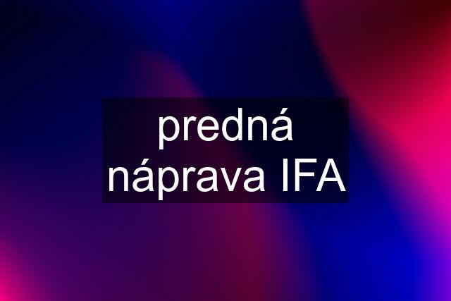 predná náprava IFA