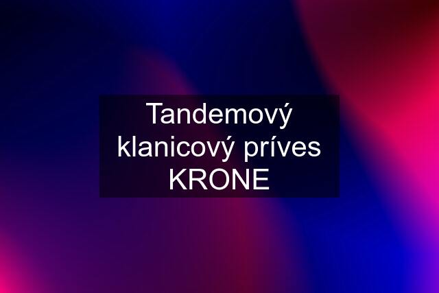 Tandemový klanicový príves KRONE