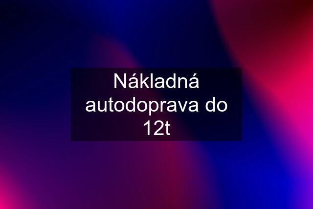 Nákladná autodoprava do 12t