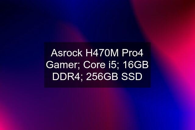 Asrock H470M Pro4 Gamer; Core i5; 16GB DDR4; 256GB SSD