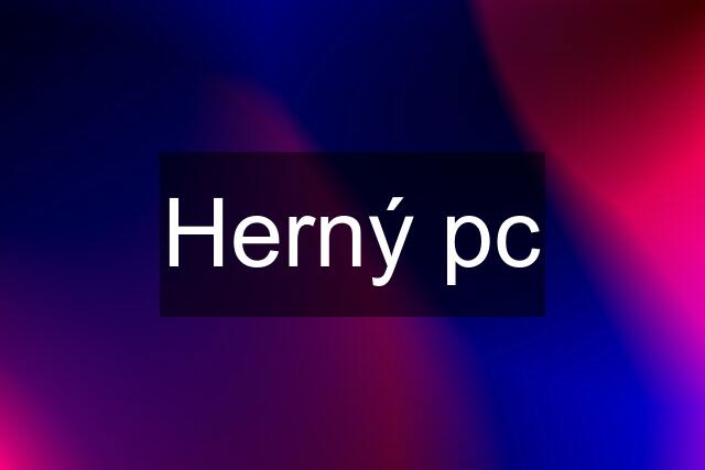 Herný pc