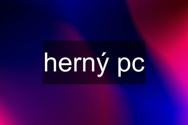 herný pc