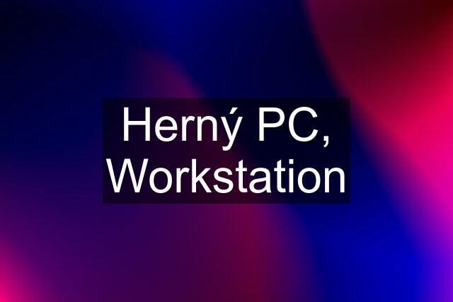 Herný PC, Workstation