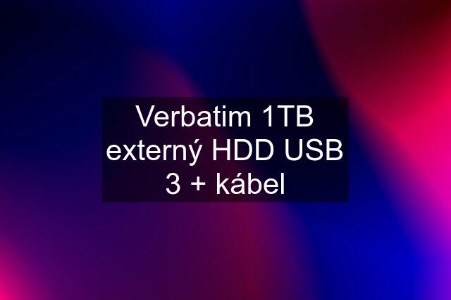 Verbatim 1TB externý HDD USB 3 + kábel