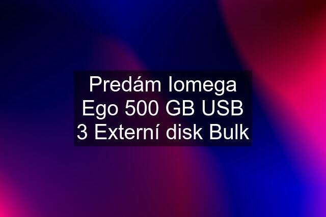 Predám Iomega Ego 500 GB USB 3 Externí disk Bulk