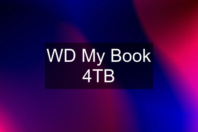 WD My Book 4TB