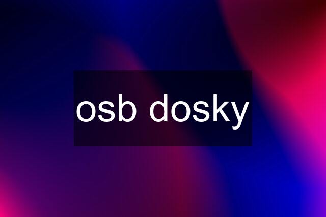 osb dosky