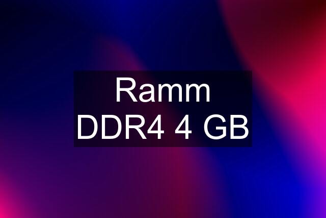 Ramm DDR4 4 GB