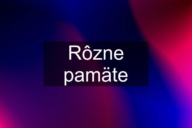 Rôzne pamäte