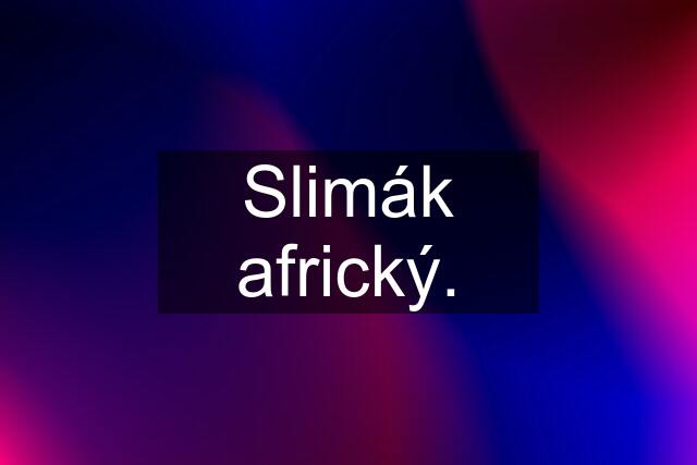 Slimák africký.