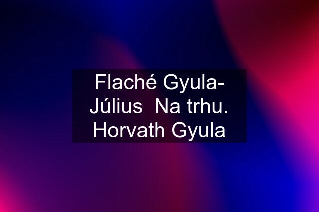 Flaché Gyula- Július  Na trhu. Horvath Gyula