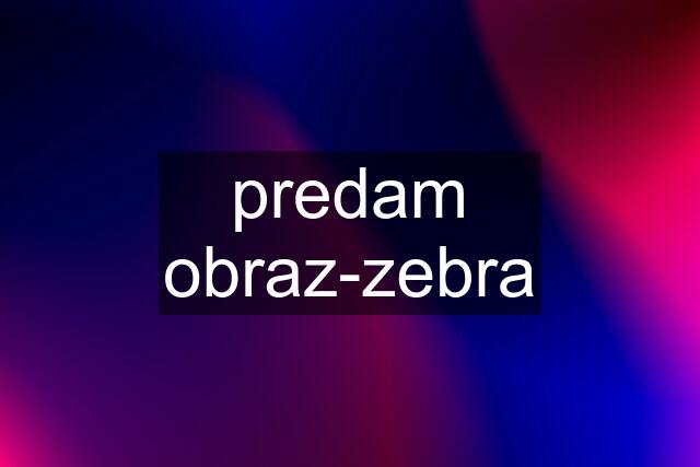 predam obraz-zebra