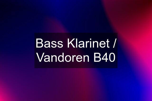 Bass Klarinet / Vandoren B40