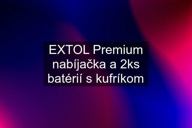 EXTOL Premium nabíjačka a 2ks batérií s kufríkom