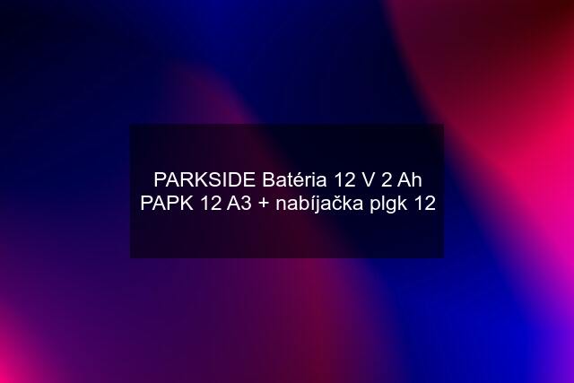 PARKSIDE Batéria 12 V 2 Ah PAPK 12 A3 + nabíjačka plgk 12