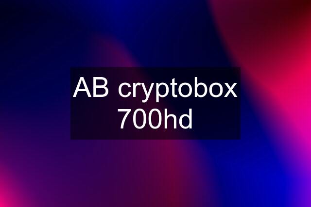 AB cryptobox 700hd