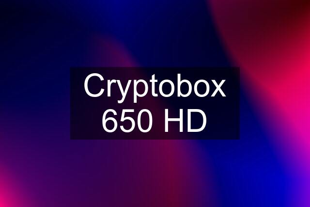 Cryptobox 650 HD