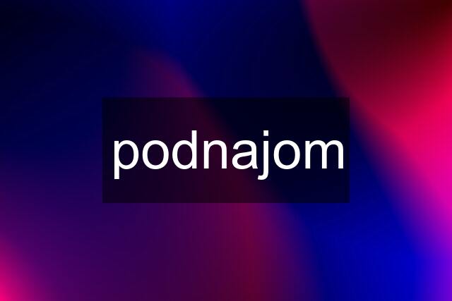 podnajom