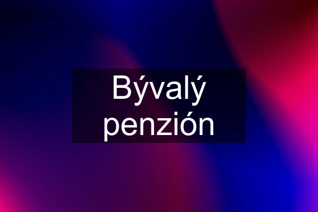 Bývalý penzión